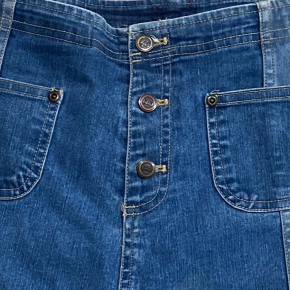 Vintage Patchwork Denim Mini Skort - image 3